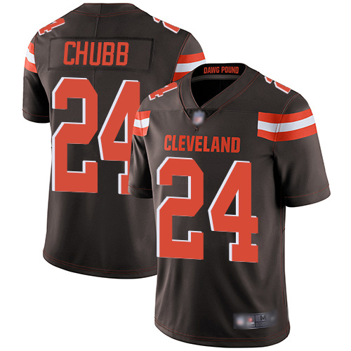 Cleveland Browns Nick Chubb Men Brown Limited Jersey 24 NFL Football Home Vapor Untouchable
